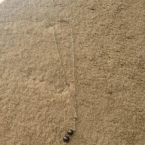 Chic Silver Necklace with Black and Gray Pearl Accents